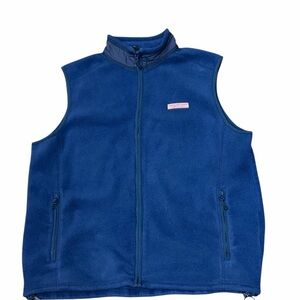 🦈 Vineyard Vines Men’s Blue Fleece Vest | Size Large ✨